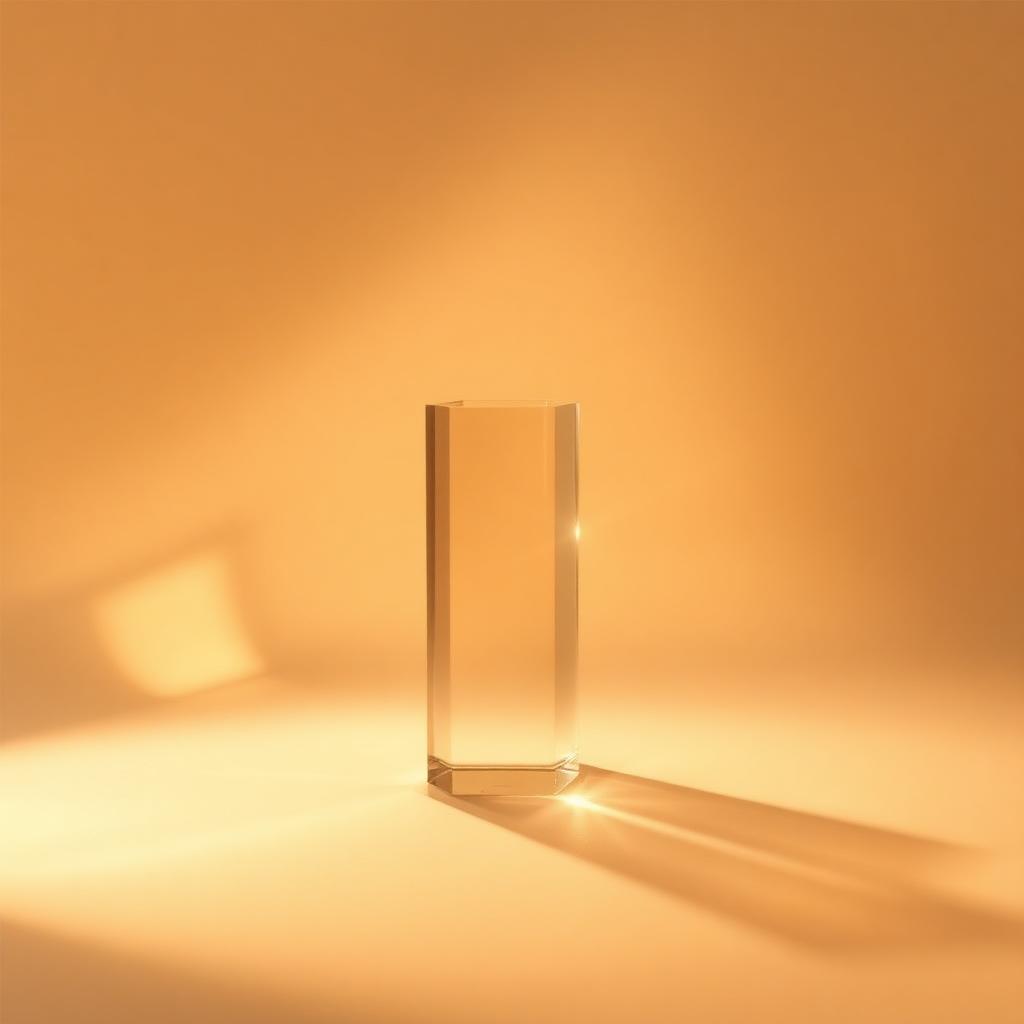 Abstract studio photograph of warm light refracting through glass prisms